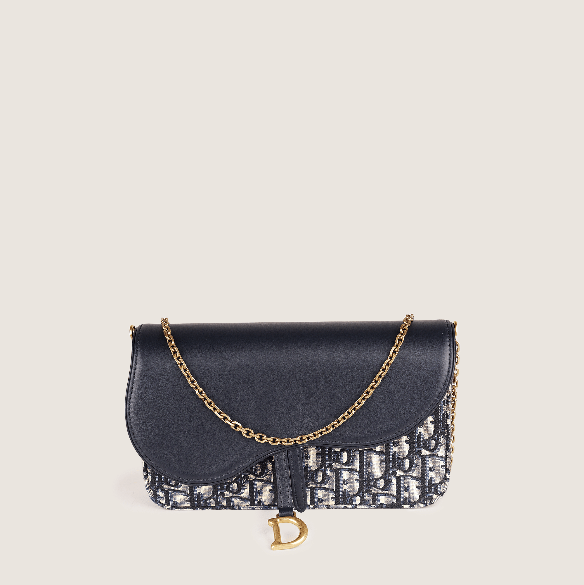 Medium Saddle Pouch with Chain - CHRISTIAN DIOR - Affordable Luxury