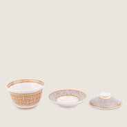 Mosaique au 24 Gold Tea Cup With Lid and Saucer - HERMÈS - Affordable Luxury thumbnail image