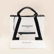 Navy Medium Cabas Tote - BALENCIAGA - Affordable Luxury thumbnail image