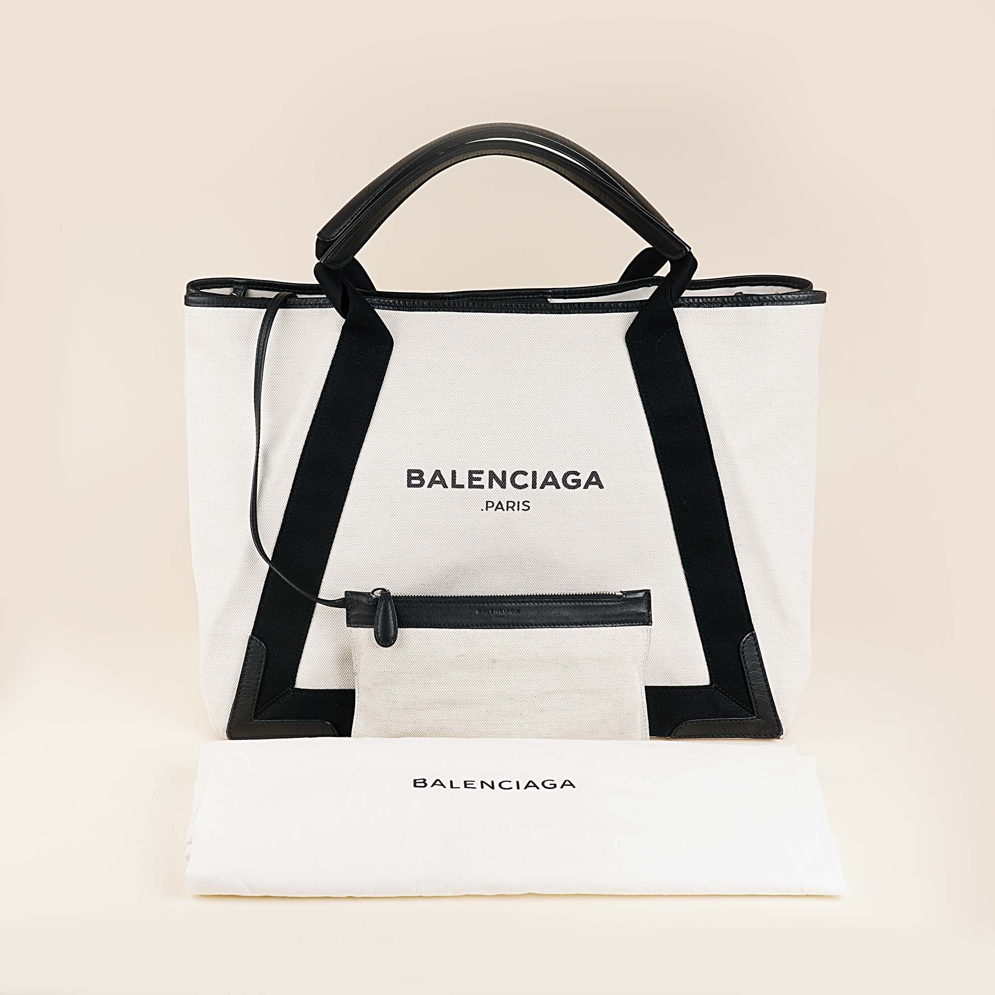 Navy Medium Cabas Tote - BALENCIAGA - Affordable Luxury image