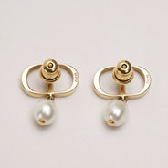 Pearl Gold Earrings - CHRISTIAN DIOR - Affordable Luxury thumbnail image