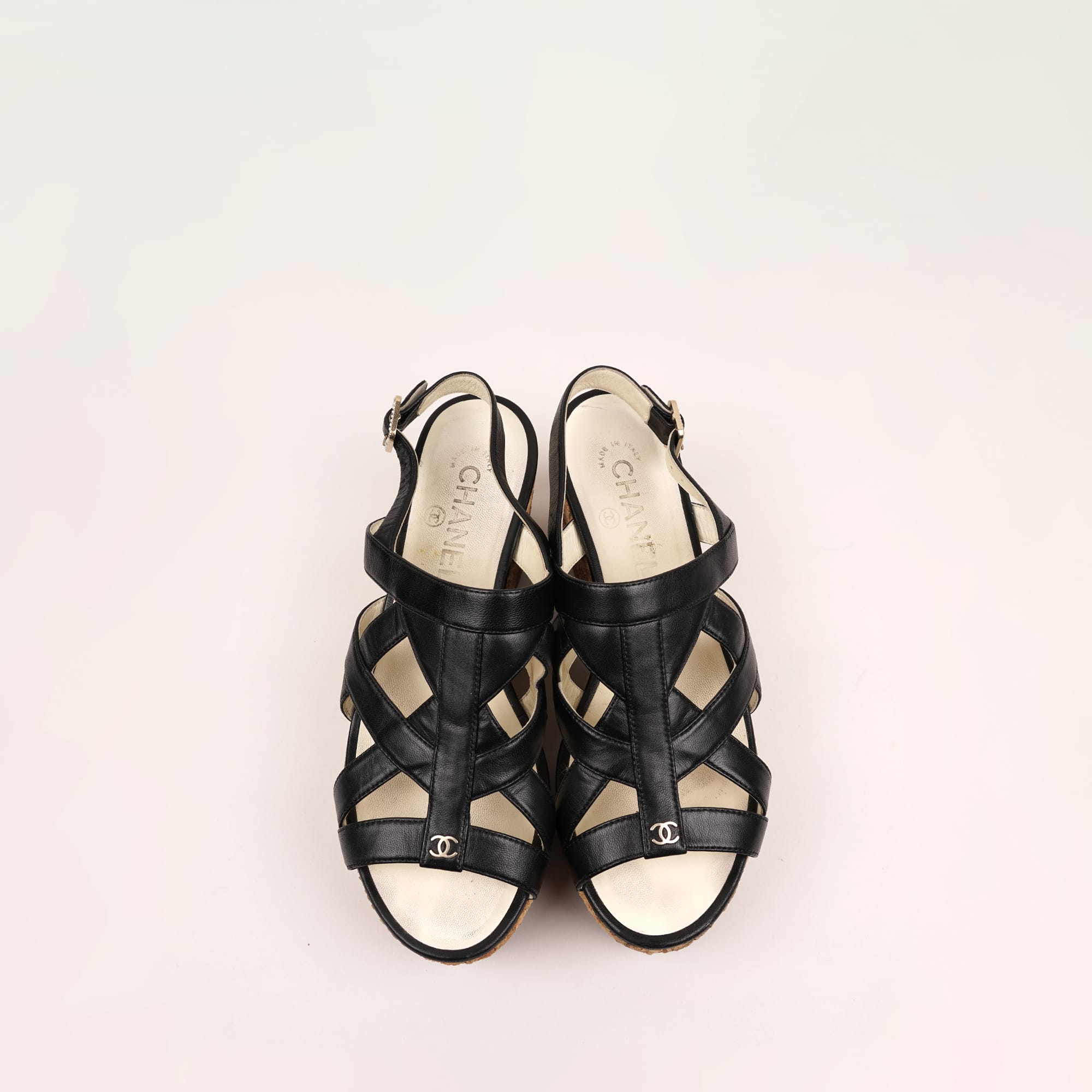 Ladies Sandals Chanel Black Platform Sandals Leather Sandal Chanel