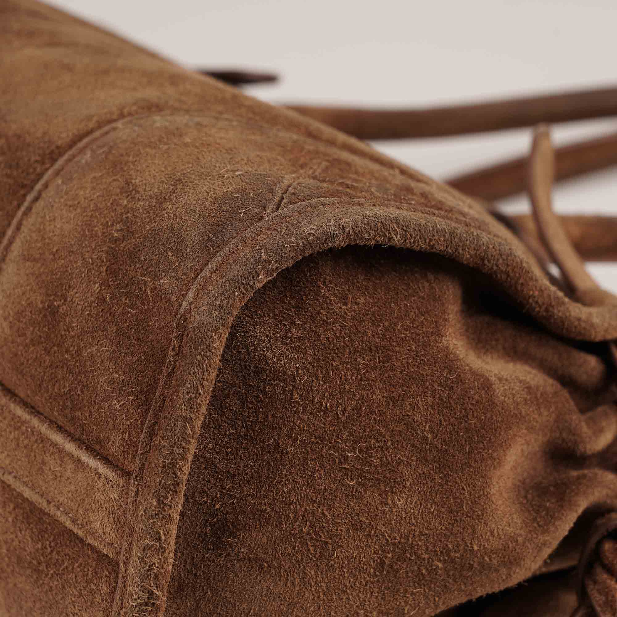 Prada Bonnie Cacao Suede Leather - PRADA - Affordable Luxury image