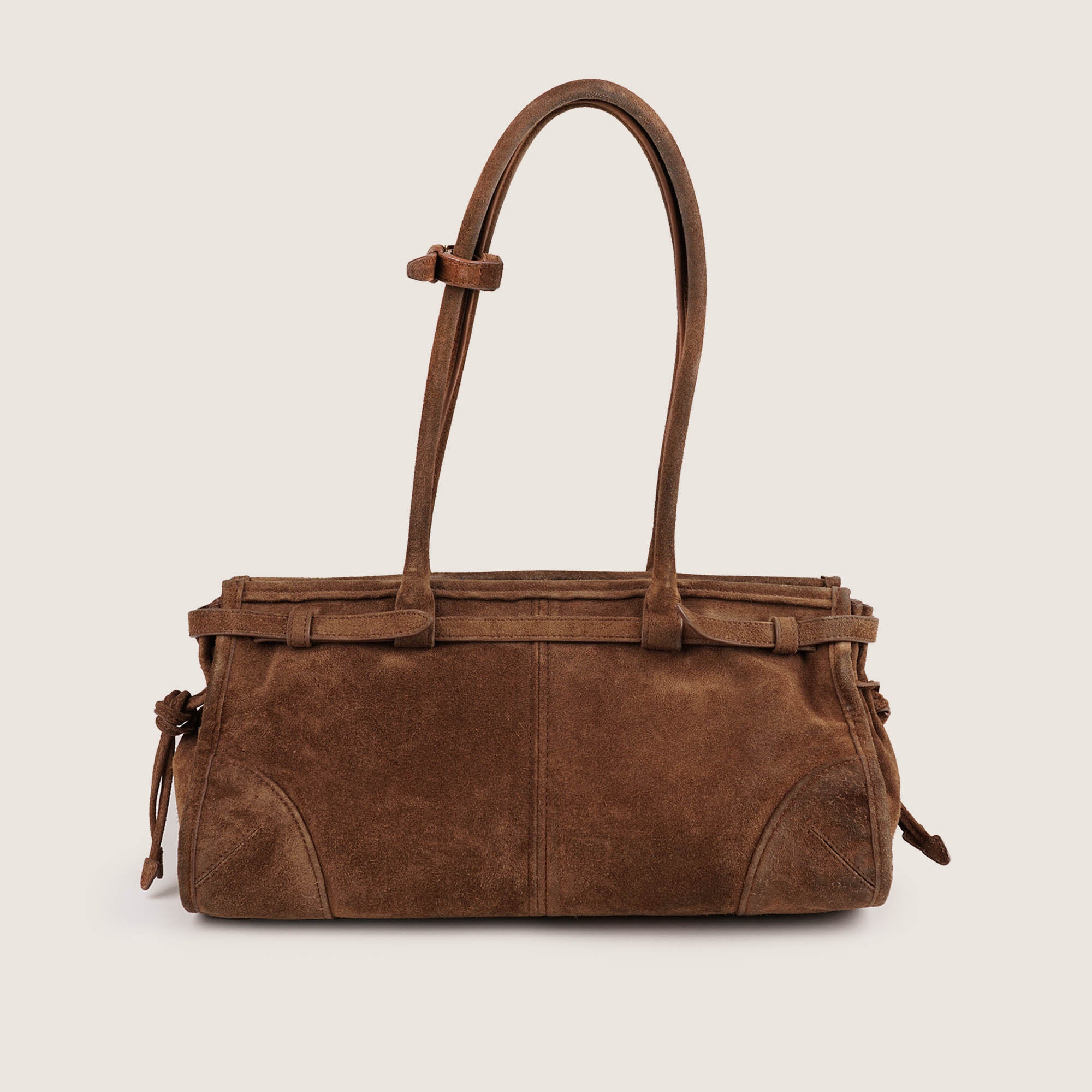 Prada Bonnie Cacao Suede Leather - PRADA - Affordable Luxury