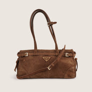 Prada Bonnie Cacao Suede Leather - PRADA - Affordable Luxury thumbnail image
