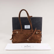 Prada Bonnie Cacao Suede Leather - PRADA - Affordable Luxury thumbnail image