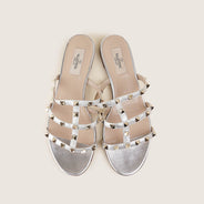 Rockstud Flat Slide Sandals - VALENTINO - Affordable Luxury thumbnail image