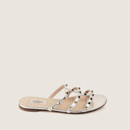 Rockstud Flat Slide Sandals - VALENTINO - Affordable Luxury thumbnail image