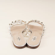 Rockstud Flat Slide Sandals - VALENTINO - Affordable Luxury thumbnail image