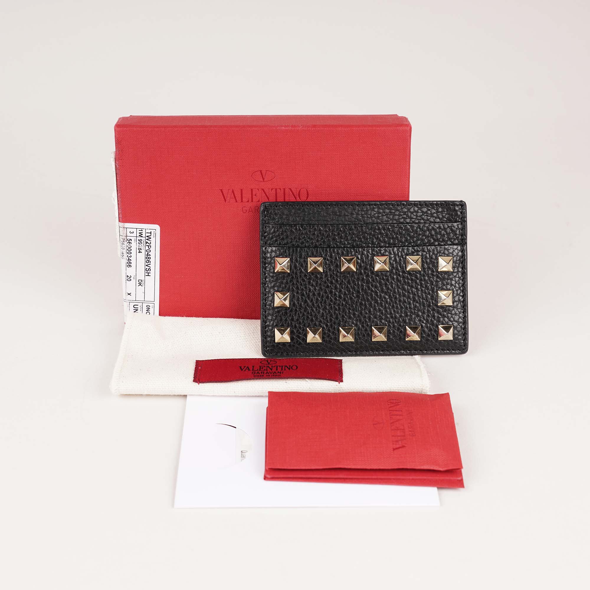 Rockstud Leather Card Holder - VALENTINO - Affordable Luxury image