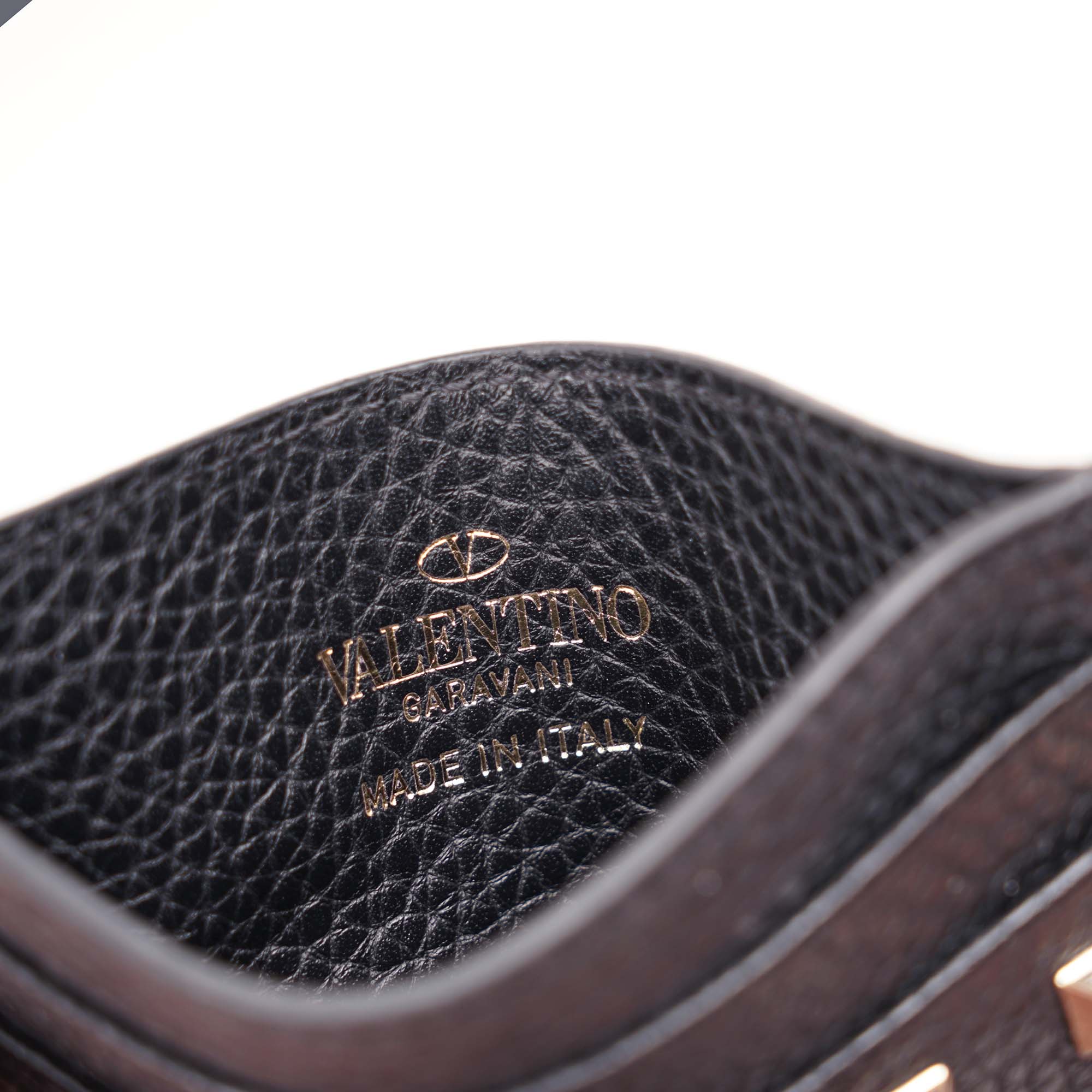 Rockstud Leather Card Holder - VALENTINO - Affordable Luxury image