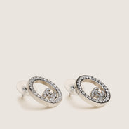 Round CC Crystal Earrings - CHANEL - Affordable Luxury thumbnail image