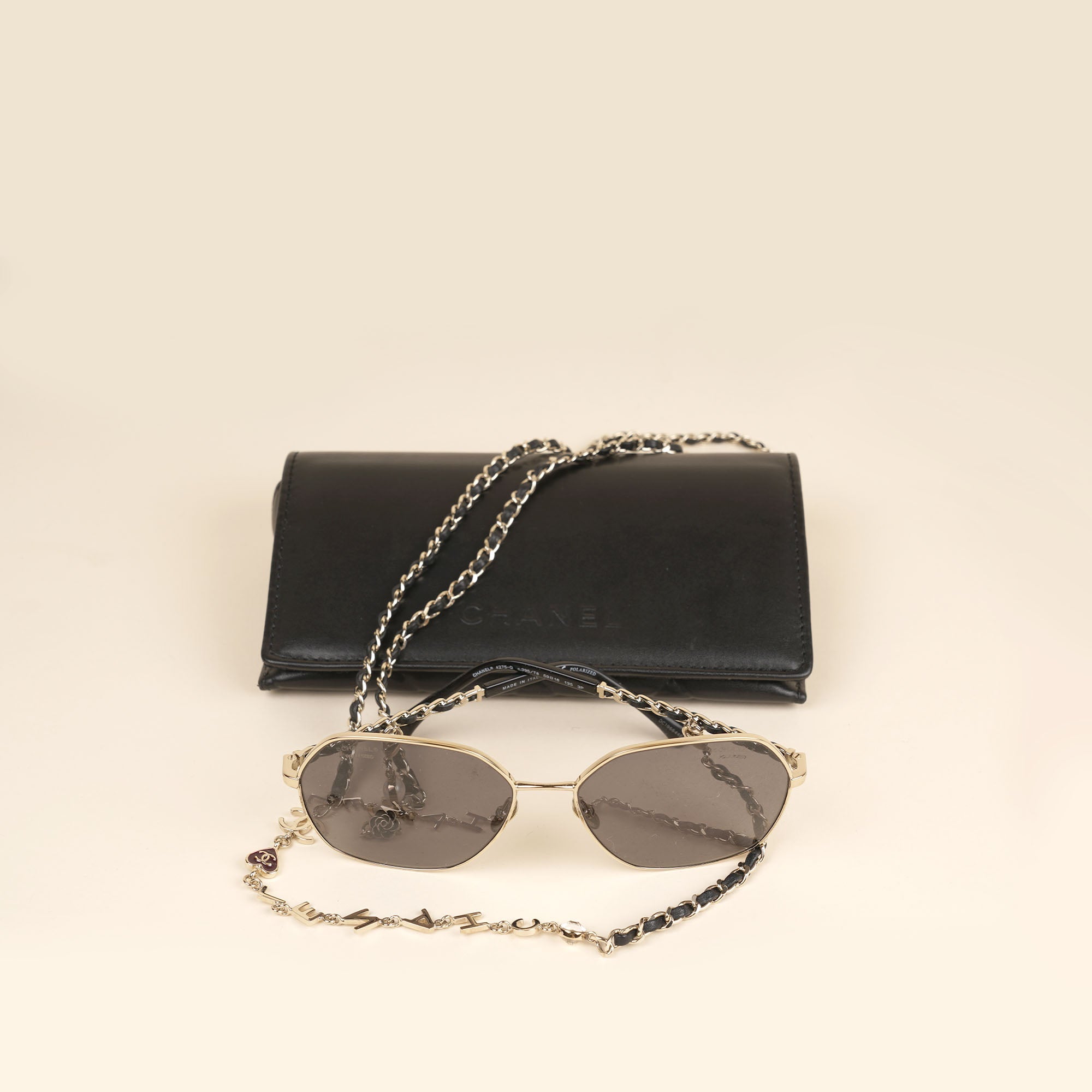 Round Chain Sunglasses - CHANEL - Affordable Luxury image