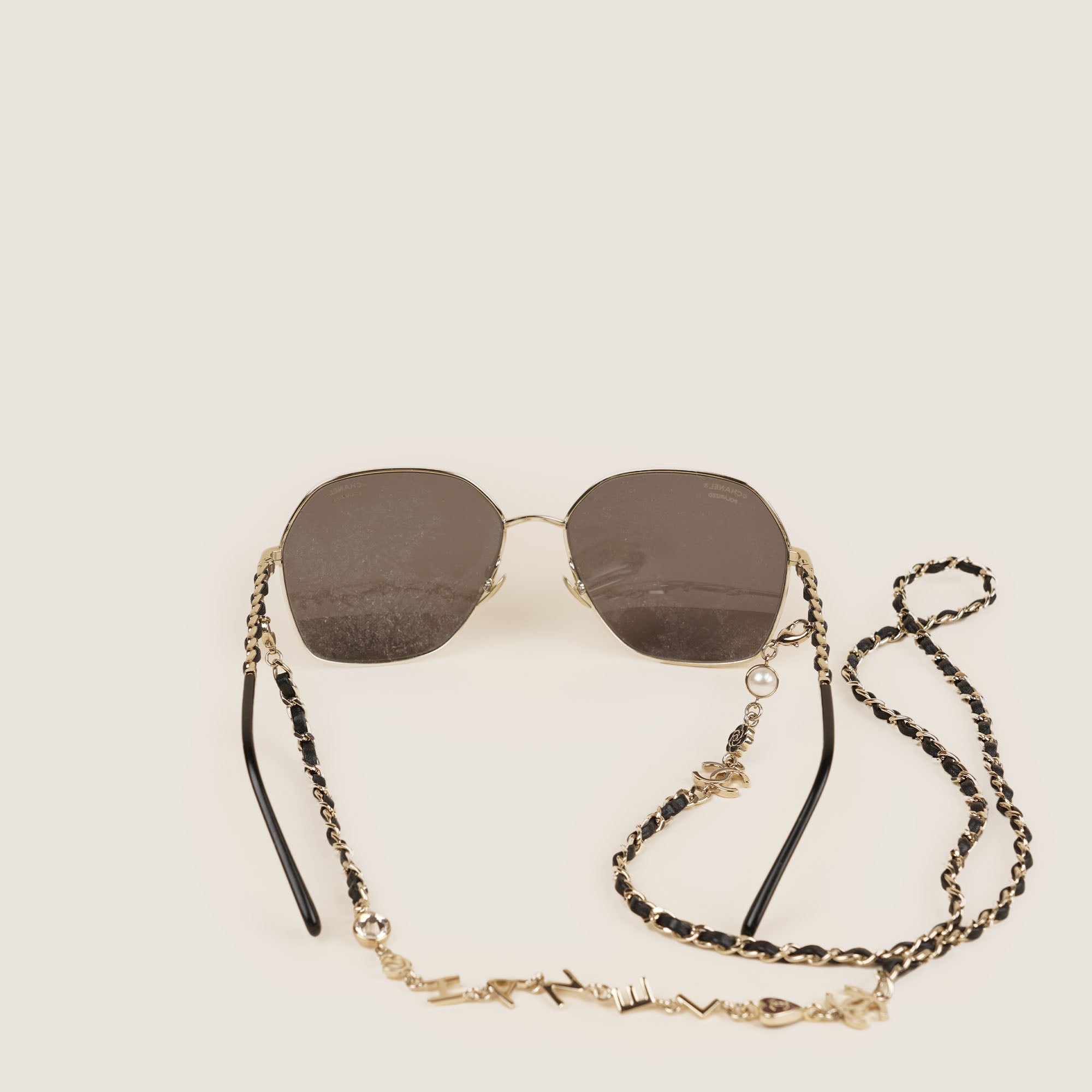 Round Chain Sunglasses - CHANEL - Affordable Luxury