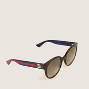 Round WEB - Stripe Sunglasses - GUCCI - Affordable Luxury thumbnail image