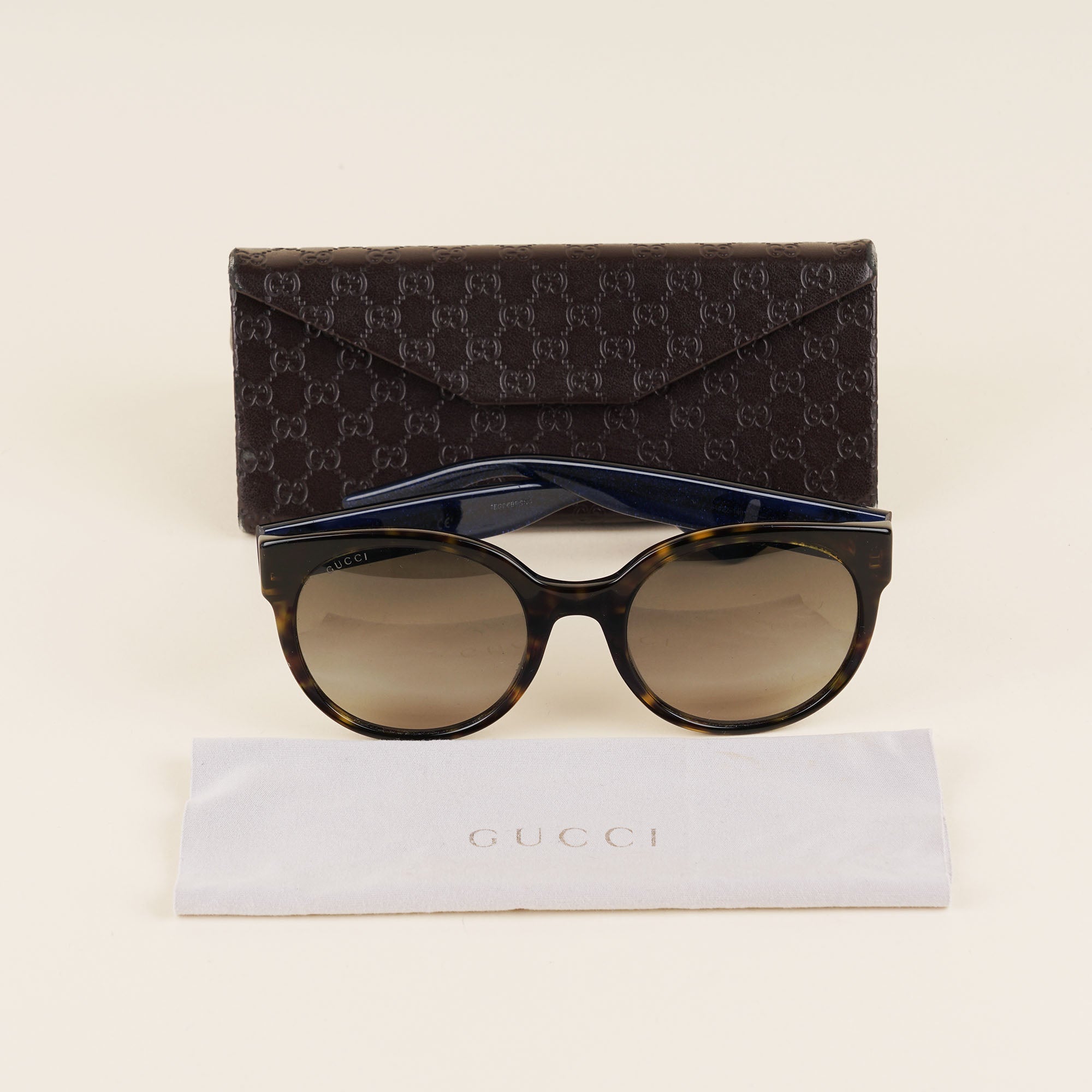 Round WEB - Stripe Sunglasses - GUCCI - Affordable Luxury image