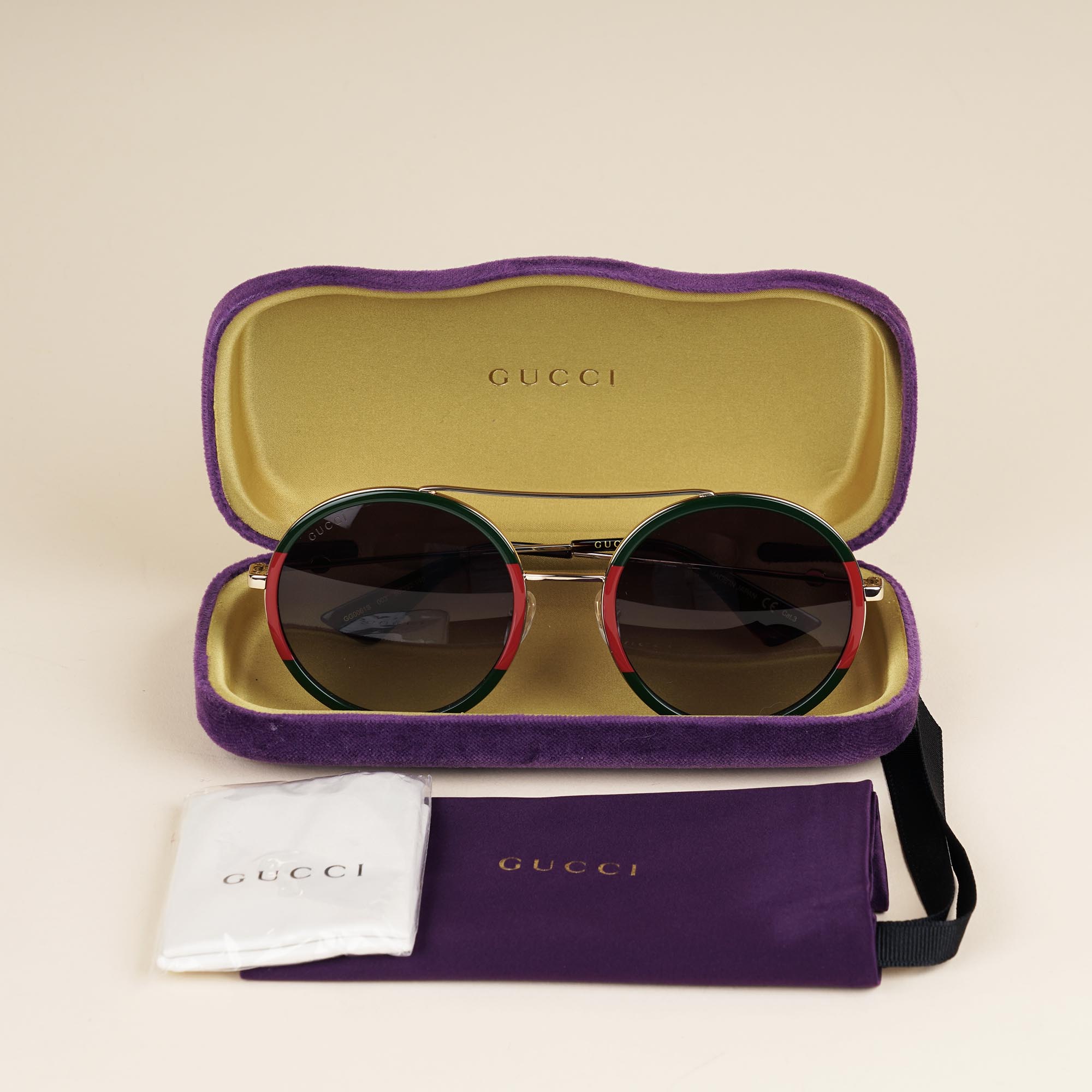 Round Web Sunglasses - GUCCI - Affordable Luxury image