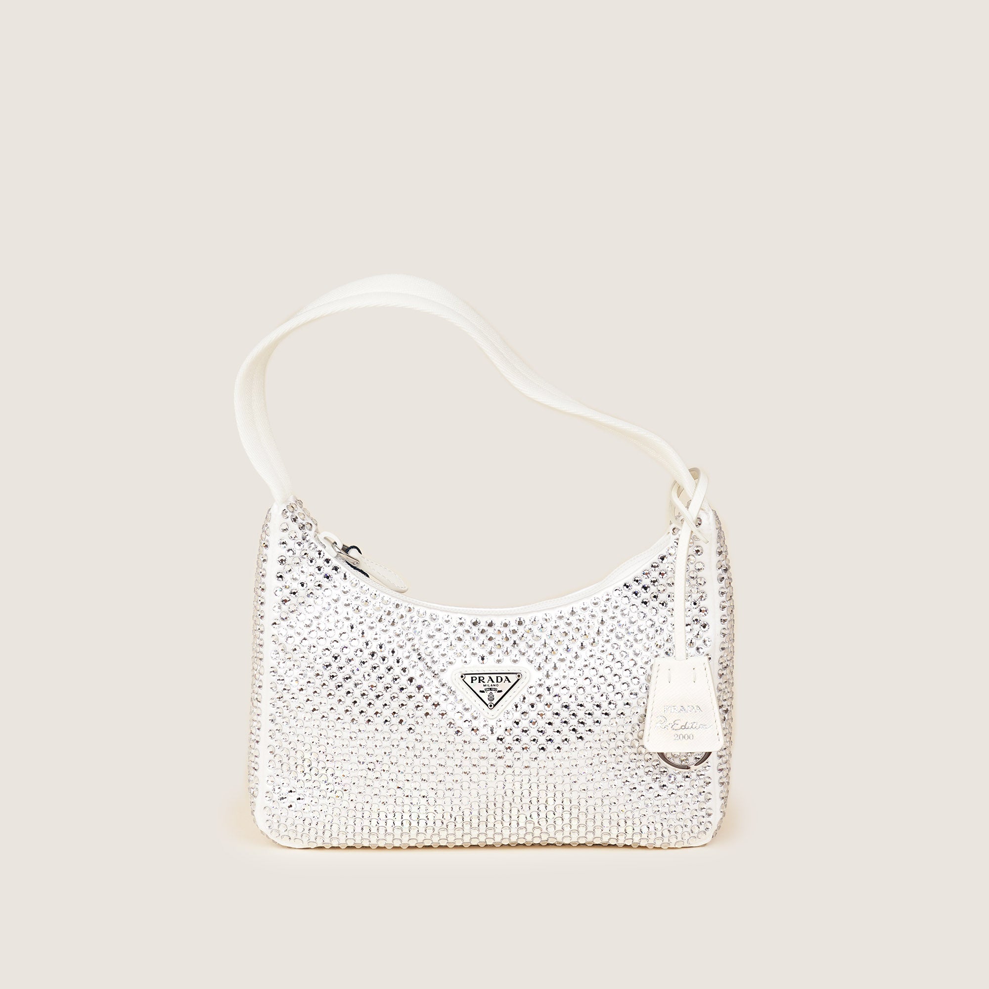 Satin Mini Bag with Crystals - PRADA - Affordable Luxury image