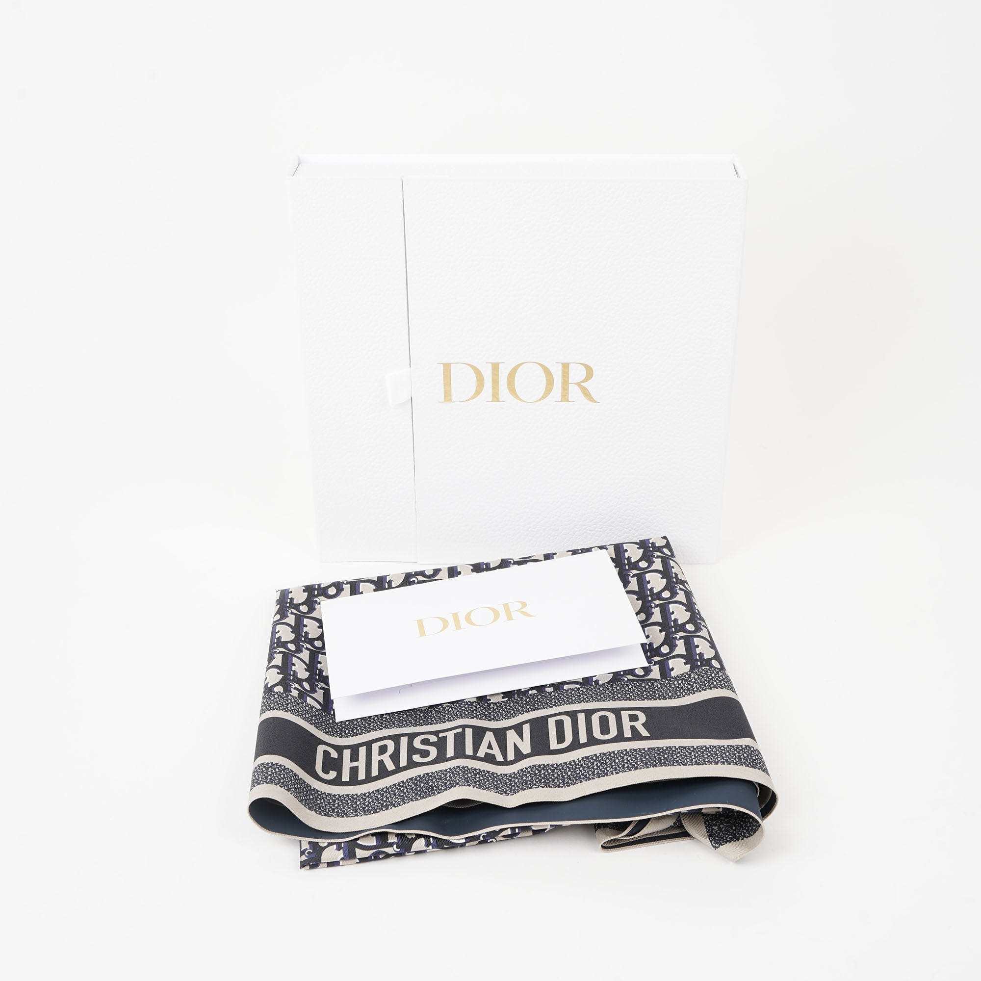 Silk Scarf Blue Oblique - CHRISTIAN DIOR - Affordable Luxury image