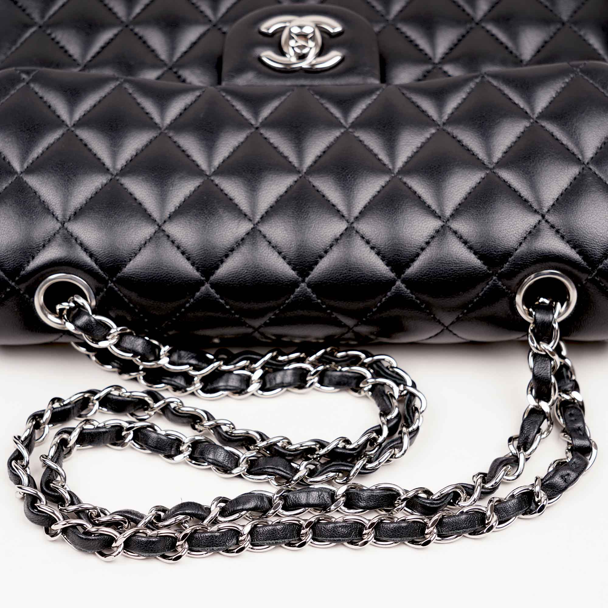 Small Classic Double Flap Black Lambskin - CHANEL - Affordable Luxury image