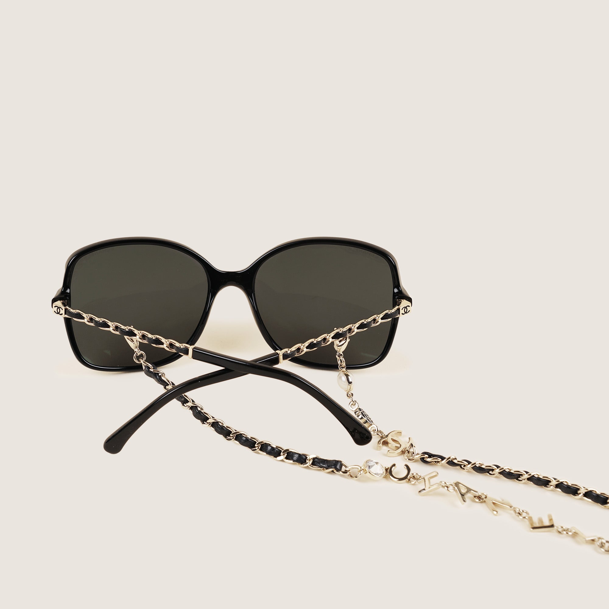 Square Chain Sunglasses - CHANEL - Affordable Luxury