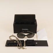 Square Chain Sunglasses - CHANEL - Affordable Luxury thumbnail image