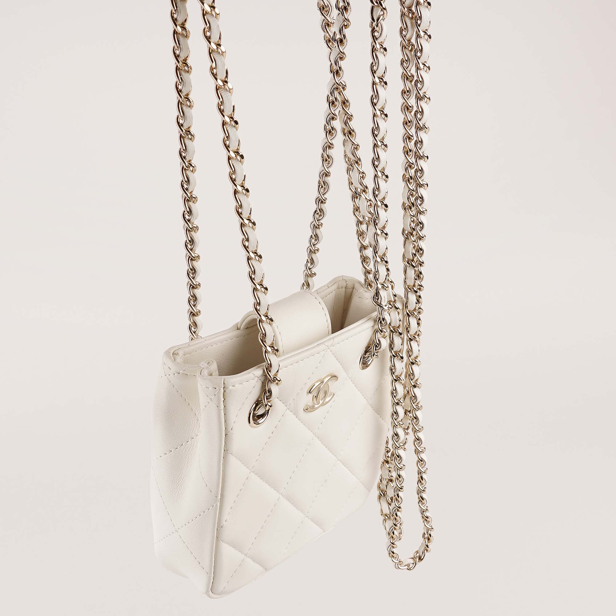 Super Mini Tote/Clutch with Long Chain - CHANEL - Affordable Luxury image