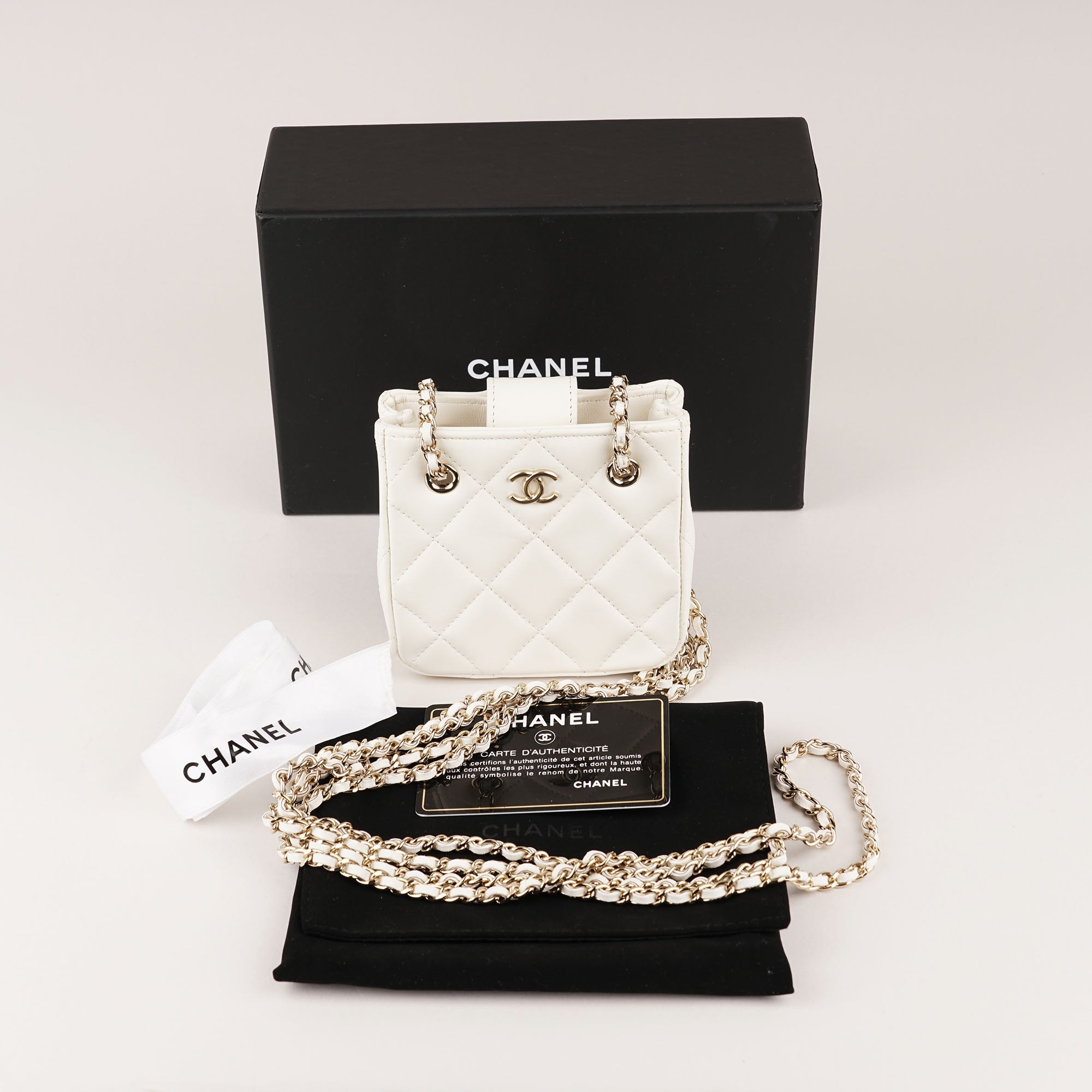 Super Mini Tote/Clutch with Long Chain - CHANEL - Affordable Luxury image