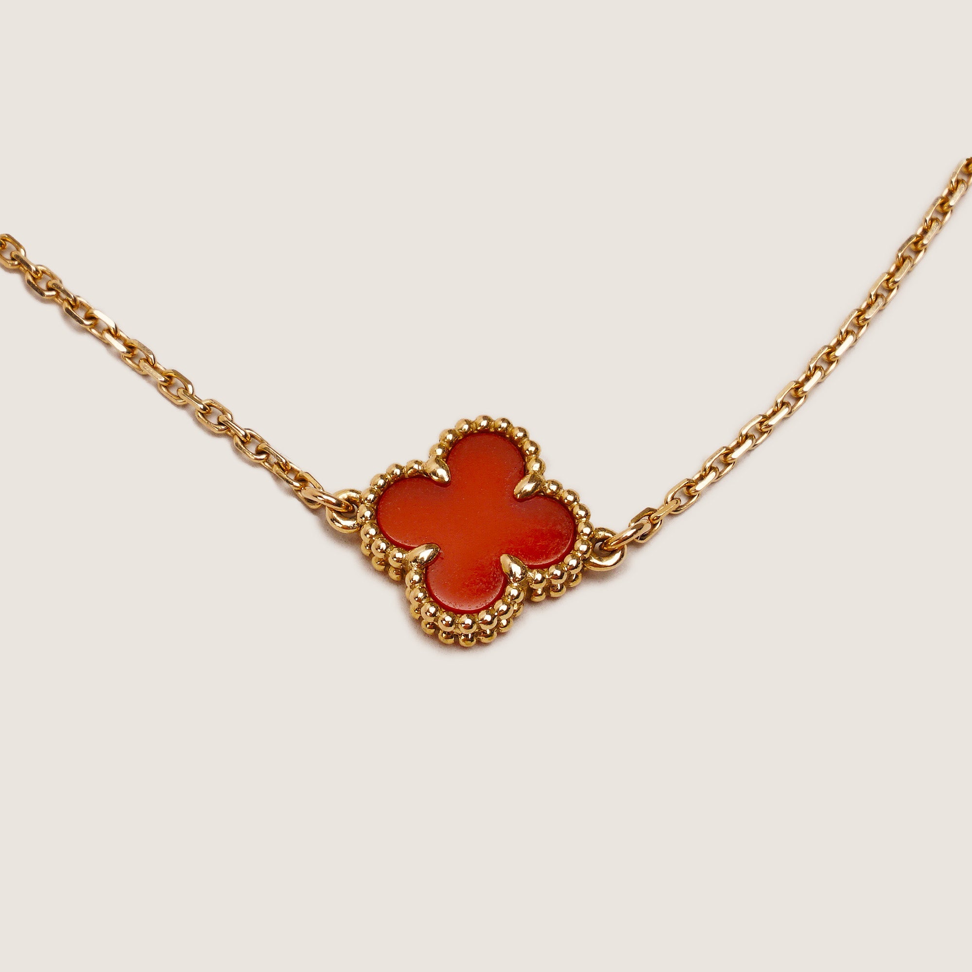 Sweet Alhambra Bracelet 1 Motif Carnelian/18K Rose Gold - VAN CLEEF & ARPELS - Affordable Luxury