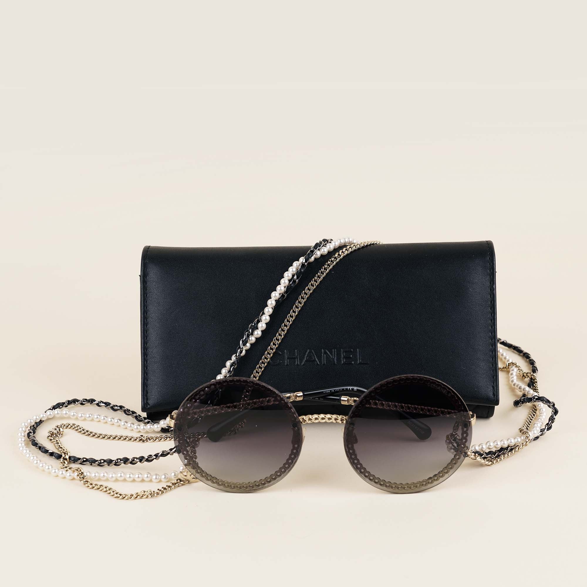 Triple Chain Sunglasses - CHANEL - Affordable Luxury image