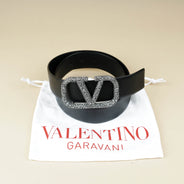 V - Logo Rhinestone Belt - VALENTINO - Affordable Luxury thumbnail image