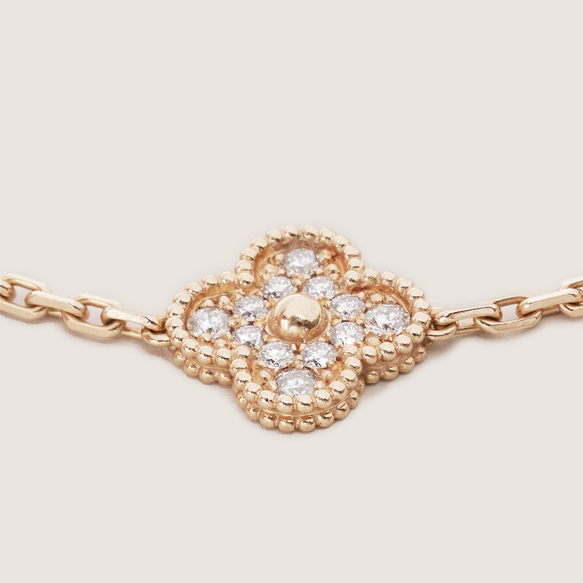 Vintage Alhambra Bracelet 5 Motifs 18k Gold/Diamonds - VAN CLEEF & ARPELS - Affordable Luxury image