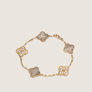 Vintage Alhambra Bracelet 5 Motifs 18k Gold/Diamonds - VAN CLEEF & ARPELS - Affordable Luxury thumbnail image