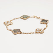 Vintage Alhambra Bracelet 5 Motifs 18k Gold/Diamonds - VAN CLEEF & ARPELS - Affordable Luxury thumbnail image