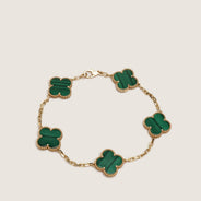 Vintage Alhambra Bracelet 5 motifs Malachite/18k Gold - VAN CLEEF & ARPELS - Affordable Luxury thumbnail image