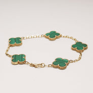 Vintage Alhambra Bracelet 5 motifs Malachite/18k Gold - VAN CLEEF & ARPELS - Affordable Luxury thumbnail image