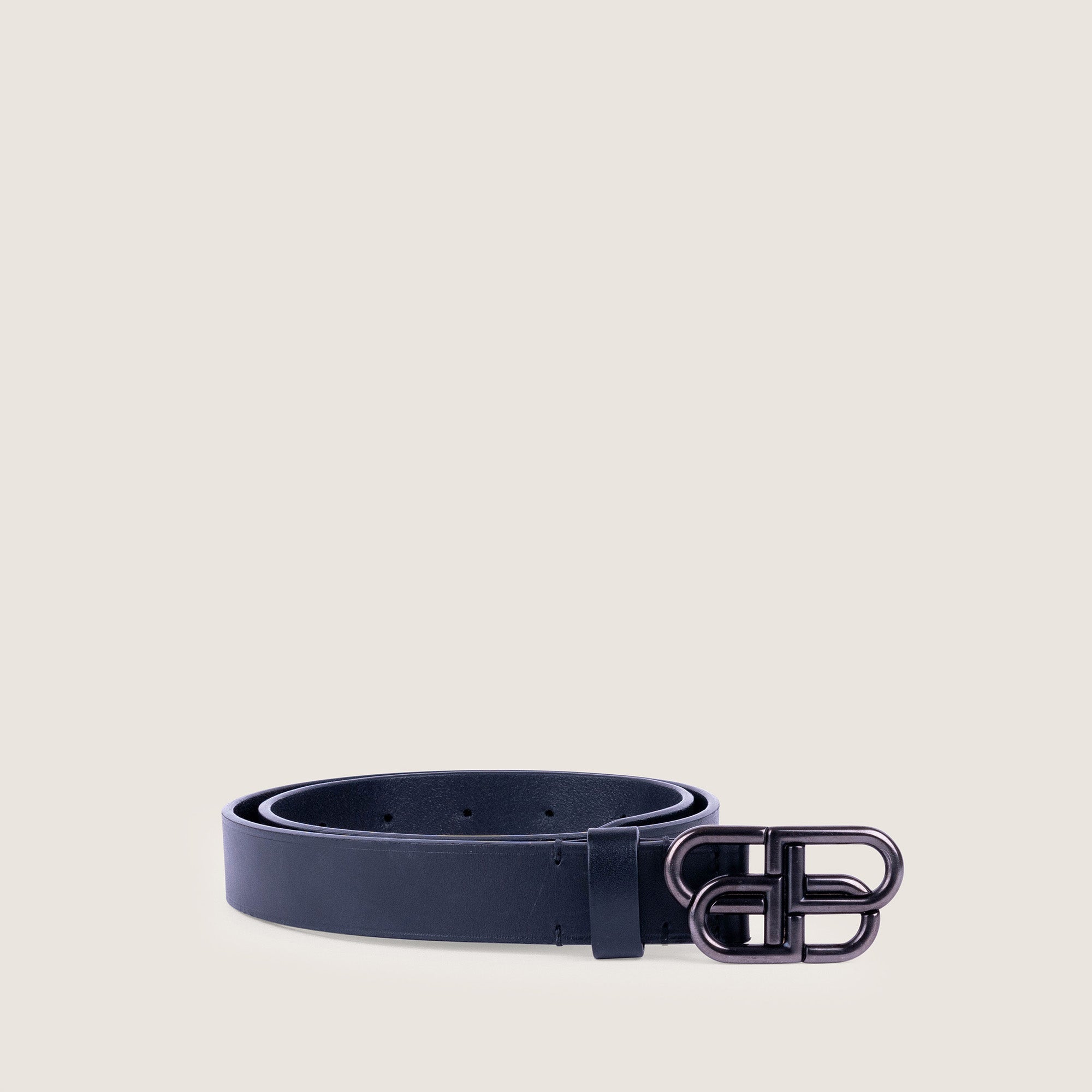 BB Thin Belt Black Calfskin 70 - BALENCIAGA - Affordable Luxury image