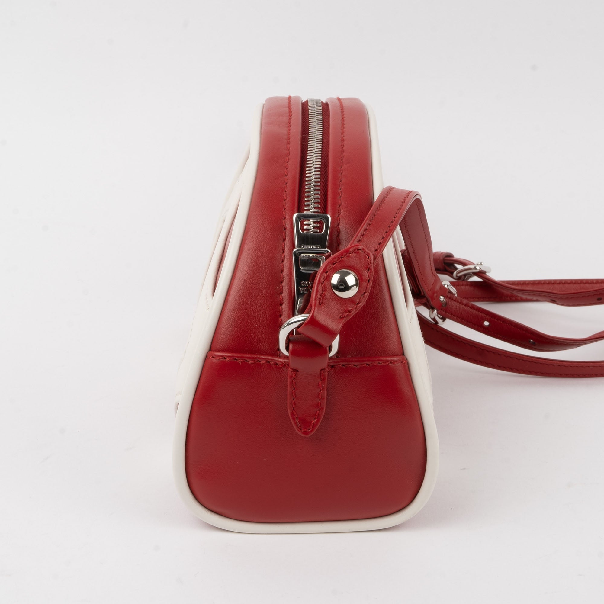 Bowling Bag Red Calfskin - PRADA - Affordable Luxury image