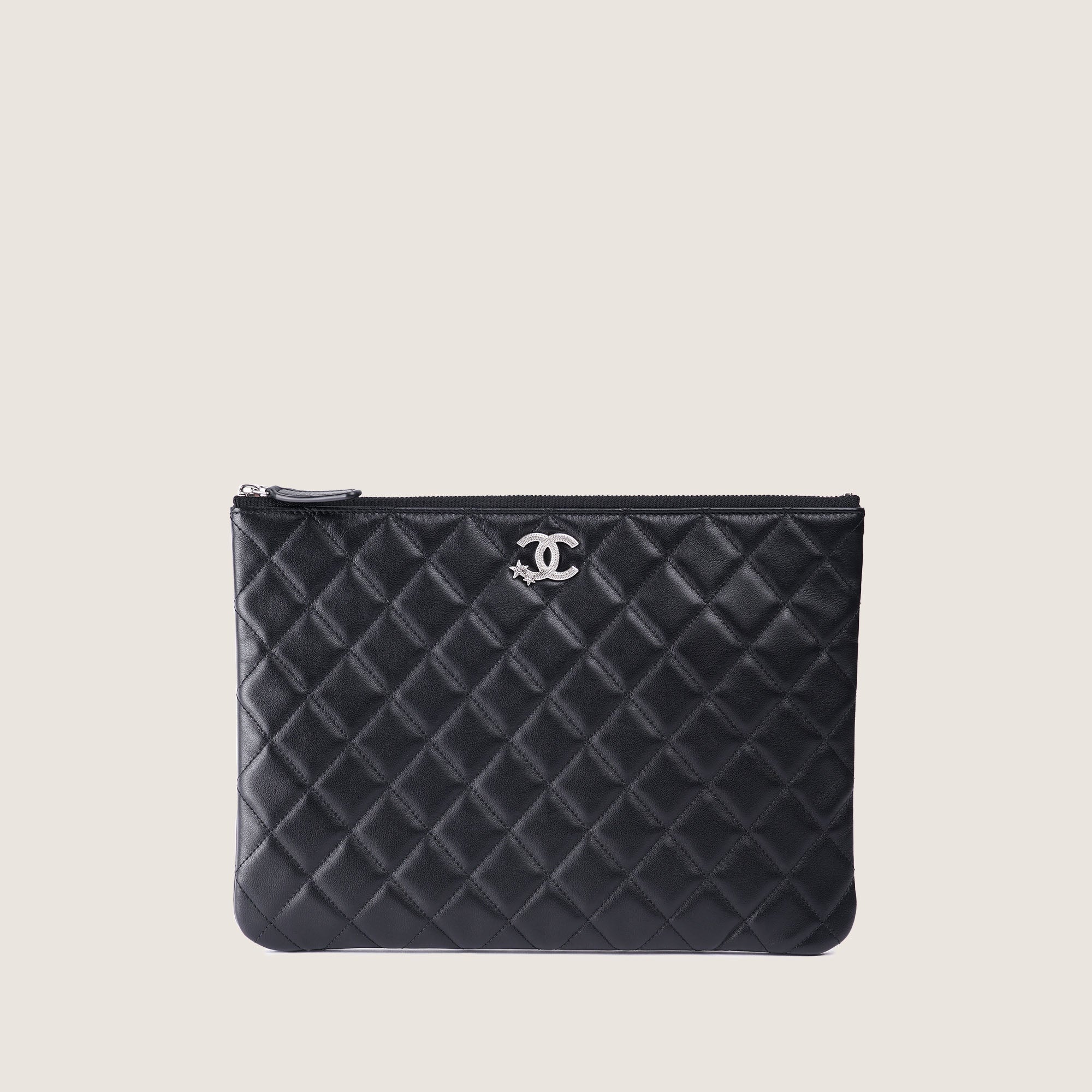 Chanel Pouch Black Lambskin - CHANEL - Affordable Luxury