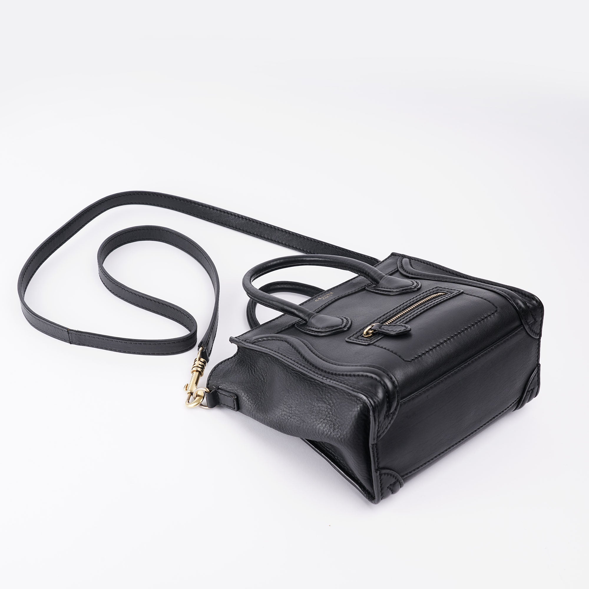 Nano Luggage Black Calfskin - CELINE - Affordable Luxury image