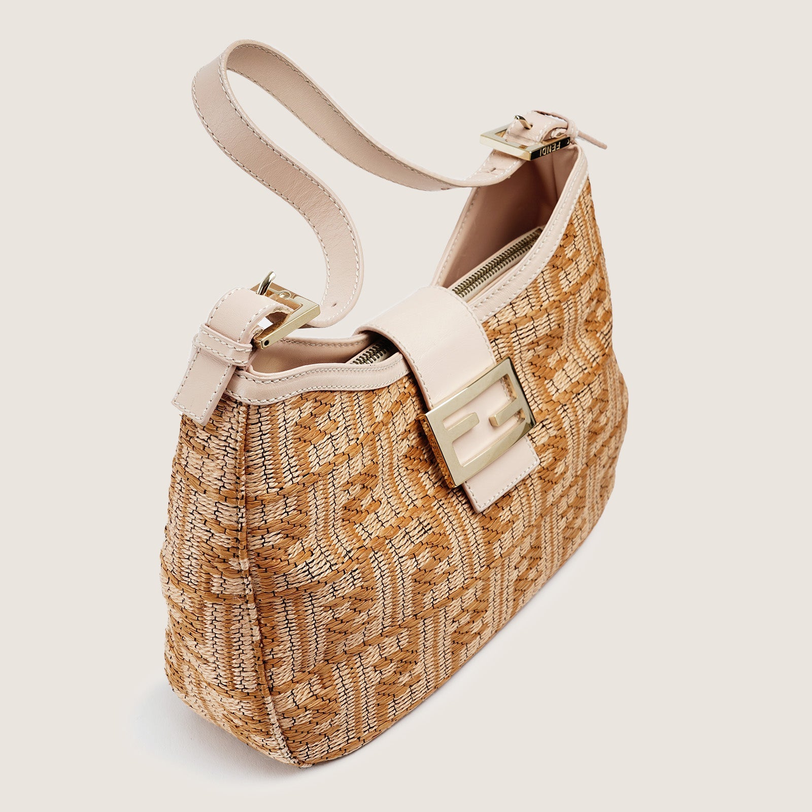 Rafia Zucchino Shoulder Bag - FENDI - Affordable Luxury image