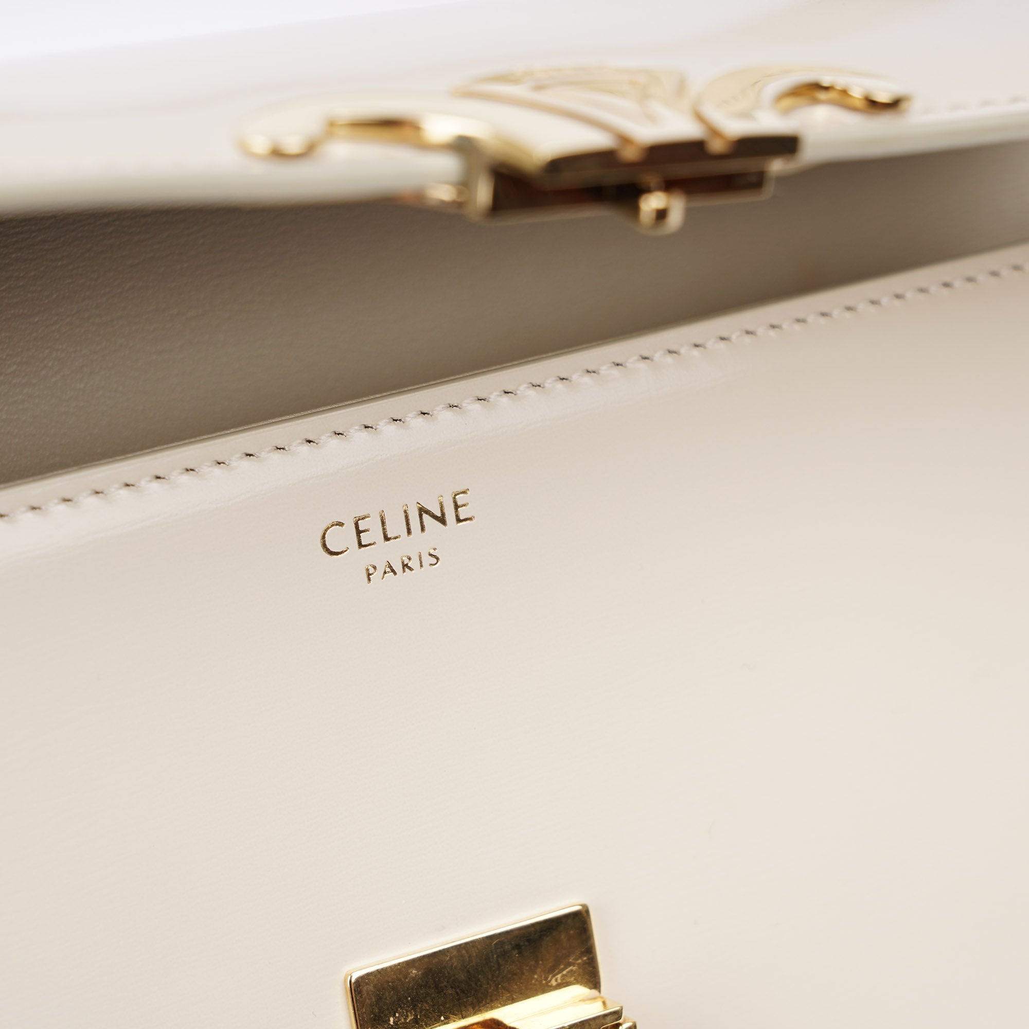 Triomphe Claude Light Stone Calfskin - CELINE - Affordable Luxury image