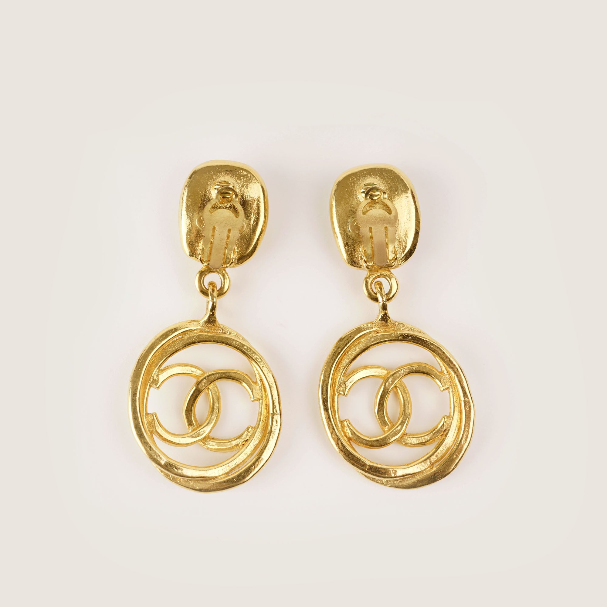 Vintage Oversized CC Earrings - CHANEL - Affordable Luxury image